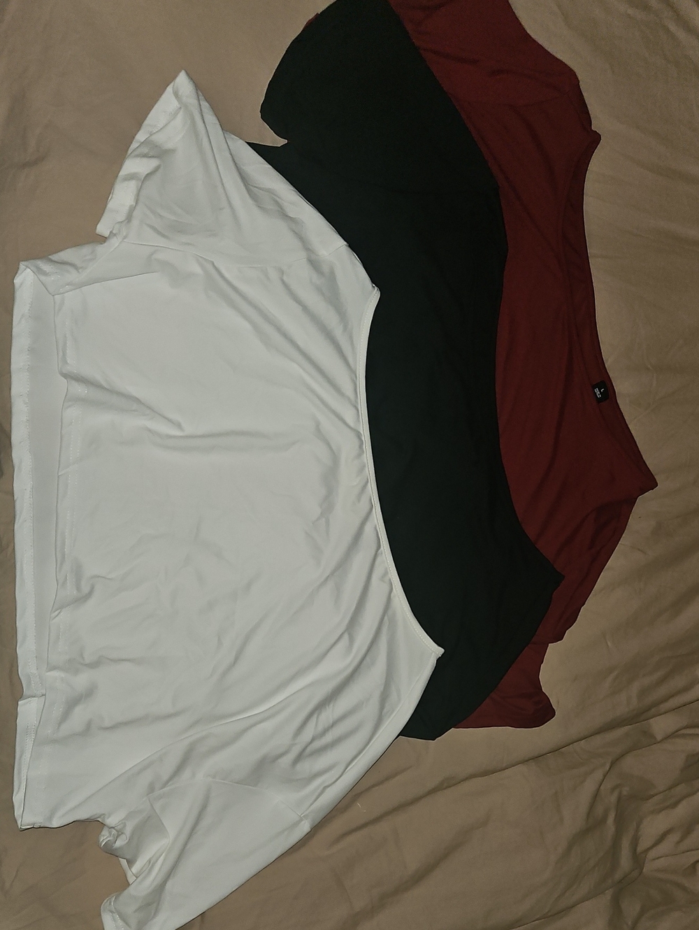Women's Off The Shoulder Crop Top in White, Black, and Burgundy